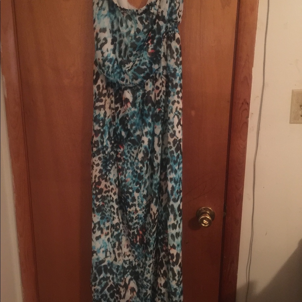 Multicolor halter plus size dress